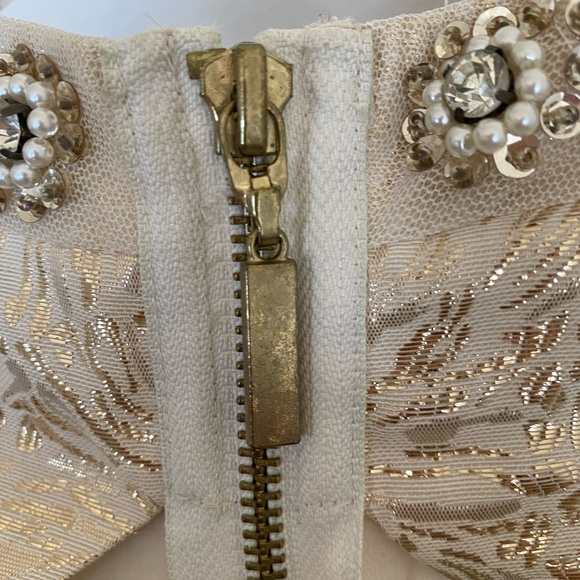 Urban Outfitters 2013 Gold Holiday Dress with Back Cut Outs - Picture 5 of 9